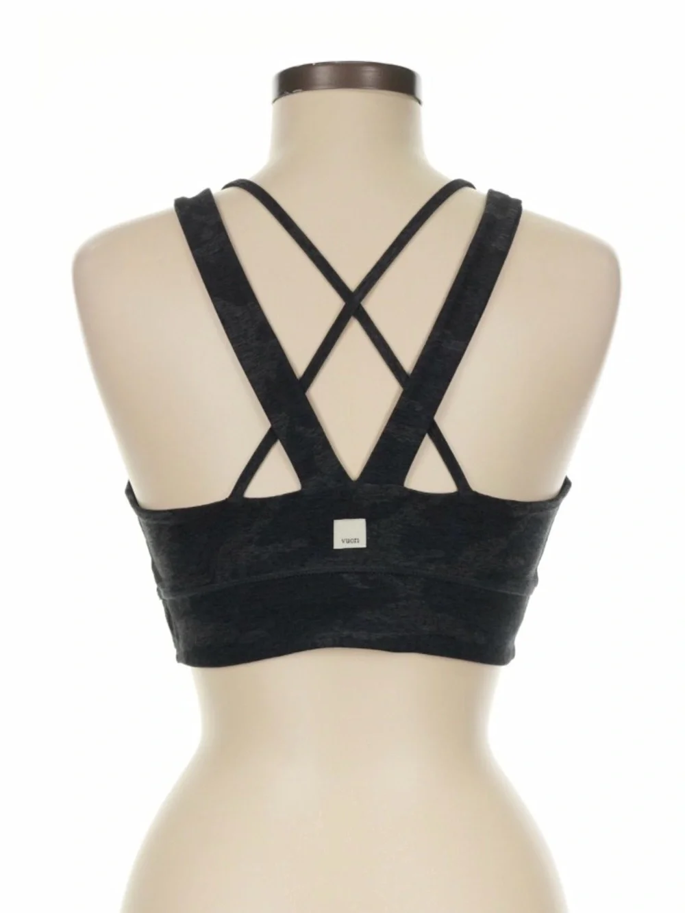 Vuori Black Camo High-Neck Crop Sports Bra